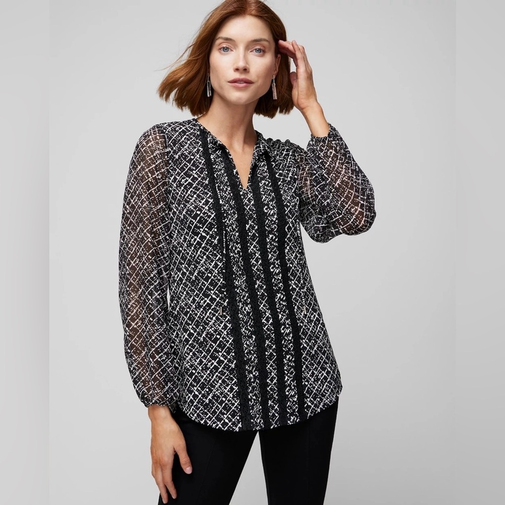 NEW WHBM White House Black Market Long Sleeve Jersey Tunic Top, XS